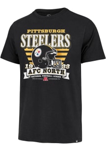 47 Pittsburgh Steelers Black Stripe Splash Franklin Short Sleeve Fashion T Shirt
