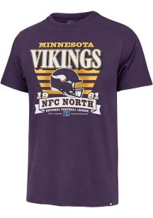 47 Minnesota Vikings Purple Stripe Splash Franklin Short Sleeve Fashion T Shirt