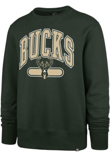 47 Milwaukee Bucks Mens Green Pillar Headline Long Sleeve Crew Sweatshirt
