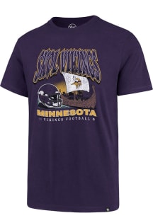 47 Minnesota Vikings Purple Viking Ship Super Rival Short Sleeve T Shirt