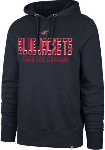 47 Columbus Blue Jackets Mens Blue Byline Headline Long Sleeve Hoodie