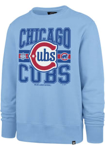 47 Chicago Cubs Mens Light Blue Letters Headline Long Sleeve Crew Sweatshirt