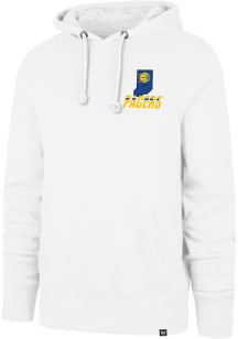 47 Indiana Pacers Mens White City Edition Jab Step Headline Long Sleeve Hoodie