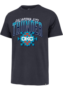 47 Oklahoma City Thunder Navy Blue City Edition Swish Fade Franklin Short Sleeve Fashion T Shirt
