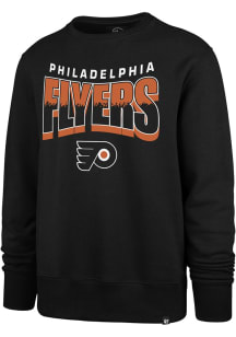 47 Philadelphia Flyers Mens Black Brush by Headline Long Sleeve Crew Sweatshirt