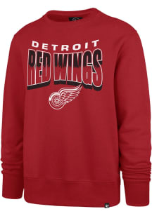 47 Detroit Red Wings Mens Red Brush by Headline Long Sleeve Crew Sweatshirt