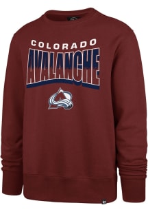 47 Colorado Avalanche Mens Maroon Brush by Headline Long Sleeve Crew Sweatshirt
