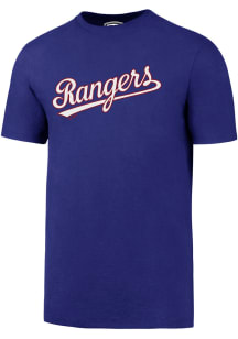 47 Texas Rangers Blue Script Super Rival Short Sleeve T Shirt