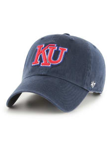 47 Kansas Jayhawks Vintage Navy Clean Up Adjustable Hat - Navy Blue