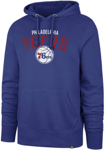 47 Philadelphia 76ers Mens Blue Outrush Headline Long Sleeve Hoodie