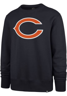 47 Chicago Bears Mens Navy Blue Imprint Headline Long Sleeve Crew Sweatshirt