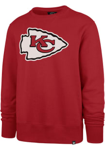 47 Kansas City Chiefs Mens Red Imprint Headline Long Sleeve Crew Sweatshirt