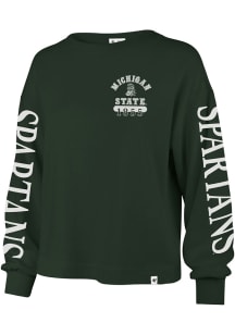47 Michigan State Spartans Womens Green Marlow Bell LS Tee