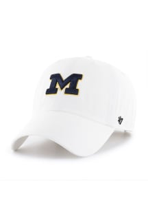 47 Michigan Wolverines Clean Up Adjustable Hat - White