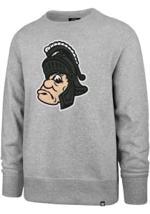 47 Michigan State Spartans Mens Grey Vault Headline Long Sleeve Crew Sweatshirt