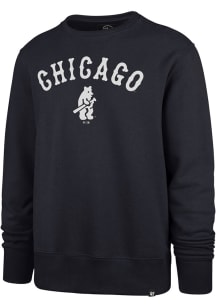 47 Chicago Cubs Mens Navy Blue Pregame Headline Long Sleeve Crew Sweatshirt