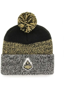 47 Purdue Boilermakers Black Static Cuff Mens Knit Hat