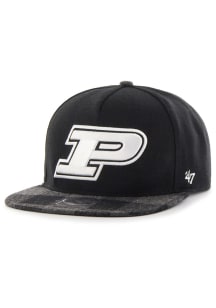 47 Purdue Boilermakers Black Verge Captain Mens Snapback Hat