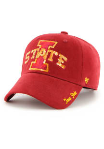 47 Iowa State Cyclones Red Sparkle Clean Up Womens Adjustable Hat