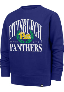 47 Pitt Panthers Youth Blue Pitchout Long Sleeve Crew Sweatshirt