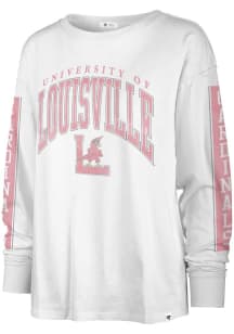 47 Louisville Cardinals Womens White Statement Soa LS Tee
