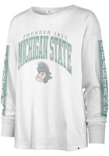 47 Michigan State Spartans Womens White Statement Soa LS Tee
