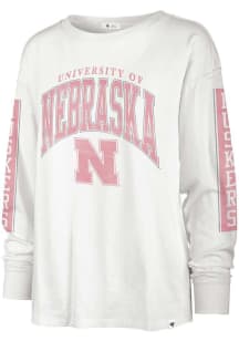 47 Nebraska Cornhuskers Womens White Statement Soa LS Tee