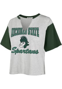 47 Michigan State Spartans Womens Grey Mono Sandy Daze Short Sleeve T-Shirt