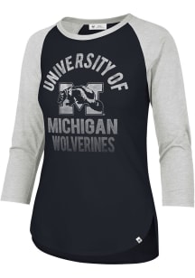 47 Michigan Wolverines Womens Blue University Fade LS Tee