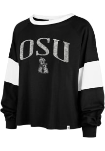 47 Oklahoma State Cowboys Womens Black Upside Rhea LS Tee