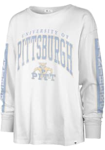 47 Pitt Panthers Womens White Statement Soa LS Tee