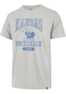 47 Kansas Jayhawks Grey Vintage Line Press Franklin Short Sleeve Fashion T Shirt