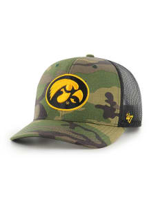 47 Iowa Hawkeyes Camo Trucker Adjustable Hat - Green