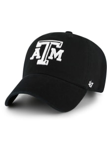 47 Texas A&M Aggies White Logo Clean Up Adjustable Hat - Black