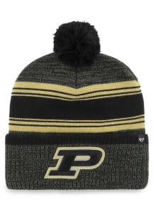 47 Purdue Boilermakers Black Fadeout Cuff Mens Knit Hat
