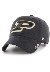 47 Purdue Boilermakers Black Miata Clean Up Style Womens Adjustable Hat
