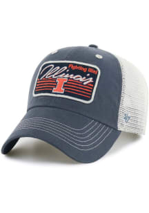 47 Illinois Fighting Illini Five Point Clean Up Adjustable Hat - Navy Blue