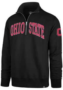 47 Ohio State Buckeyes Mens Black Striker Long Sleeve Qtr Zip Fashion Pullover