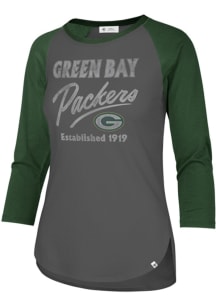 47 Green Bay Packers Womens Charcoal Frankie LS Tee