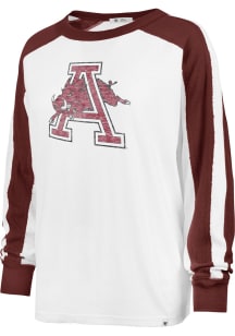 47 Arkansas Razorbacks Womens White Caribou LS Tee