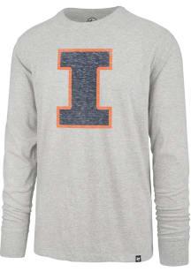 47 Illinois Fighting Illini Grey Premier Franklin Long Sleeve Fashion T Shirt
