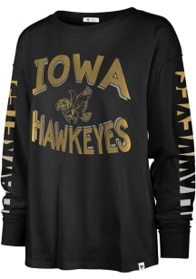 47 Iowa Hawkeyes Womens Black Cloud Nine LS Tee