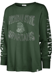 47 Michigan State Spartans Womens Green Cloud Nine LS Tee
