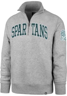 47 Michigan State Spartans Mens Grey Striker Long Sleeve Qtr Zip Fashion Pullover