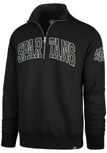 47 Michigan State Spartans Mens Black Striker Long Sleeve Qtr Zip Fashion Pullover