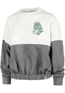 47 Michigan State Spartans Womens White Take Two Crew Sweatshirt