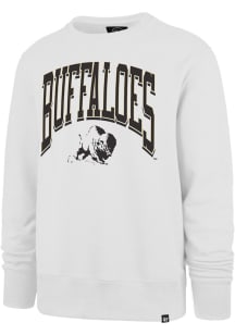 47 Colorado Buffaloes Mens White Arch Mascot Walk Tall Long Sleeve Crew Sweatshirt
