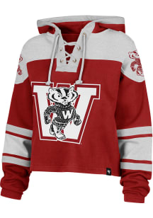 47 Wisconsin Badgers Womens Red Lacer Hooded Sweatshirt