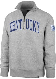 47 Kentucky Wildcats Mens Grey Striker Long Sleeve Qtr Zip Fashion Pullover