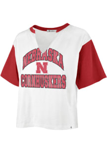 47 Nebraska Cornhuskers Womens White Dolly Short Sleeve T-Shirt